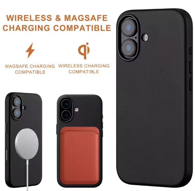 Black Magsafe Leather Case